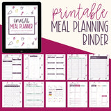 Frugal Meal Planner ONE YEAR MEAL PLAN Recipe Binder Meal Planning Printable