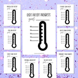 Debt Free Thermometer, Debt Payoff Tracker
