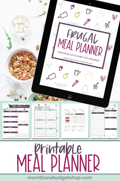 Frugal Meal Planner ONE YEAR MEAL PLAN Recipe Binder Meal Planning Printable